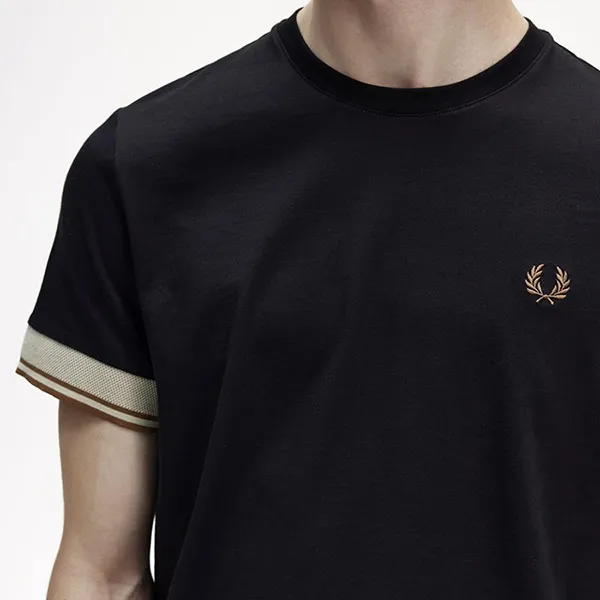 Áo Phông Nam Fred Perry Contrast Cuff M5613 102 Tshirt Màu Đen Size XS - Thời trang - Vua Hàng Hiệu
