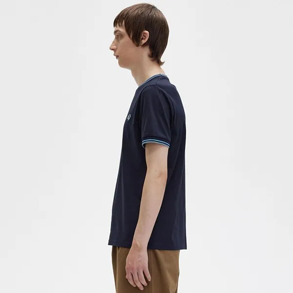 Áo Phông Nam Fred Perry Twin Tipped T-Shirt M1588 - S37 Màu Xanh Navy Size S - Thời trang - Vua Hàng Hiệu