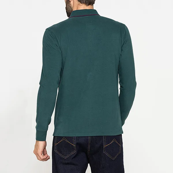 Áo Polo Dài Tay Nam Carrera Jeans Long Sleeved Shirt In Cotton Jersey 822B0052X_763 Màu Xanh Green Size M