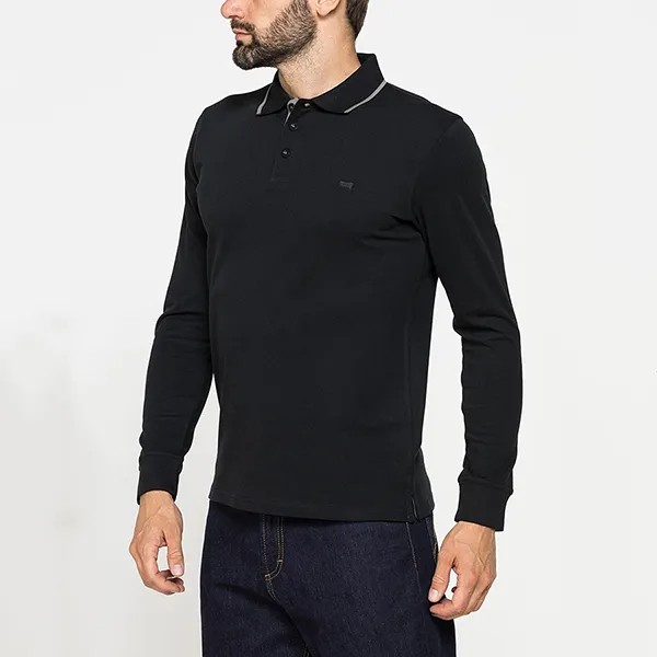 Áo Polo Dài Tay Nam Carrera Jeans Long Sleeved Shirt In Cotton Jersey 822B0052X_899 Màu Đen Size M