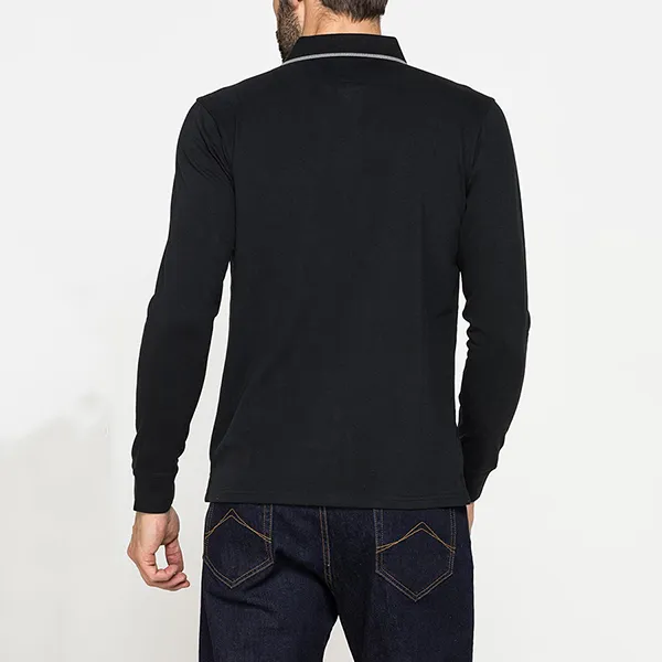 Áo Polo Dài Tay Nam Carrera Jeans Long Sleeved Shirt In Cotton Jersey 822B0052X_899 Màu Đen Size M