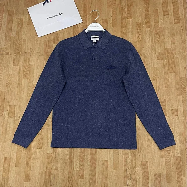Áo Polo Dài Tay Nam Lacoste Long Sleeve Piqué Polo Màu Tím Than Size 3