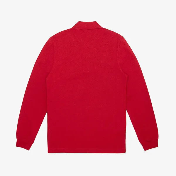 Áo Polo Dài Tay Nam Lacoste Men's Regular Fit L Badge Piqué Polo PH7727-5SX Màu Đỏ Size 4