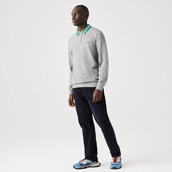 Áo Polo Dài Tay Nam Lacoste Regular Fit Long Sleeve Cotton Piqué Polo PH8062-52 Màu Xám Size 3 - Thời trang - Vua Hàng Hiệu