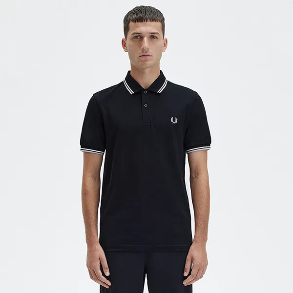Áo Polo Nam Fred Perry Twin Tipped Polo Shirt M3600-R65 Màu Đen Size L - Thời trang - Vua Hàng Hiệu