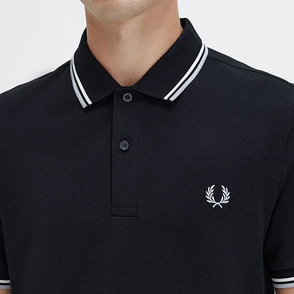 Áo Polo Nam Fred Perry Twin Tipped Polo Shirt M3600-R65 Màu Đen Size L - Thời trang - Vua Hàng Hiệu