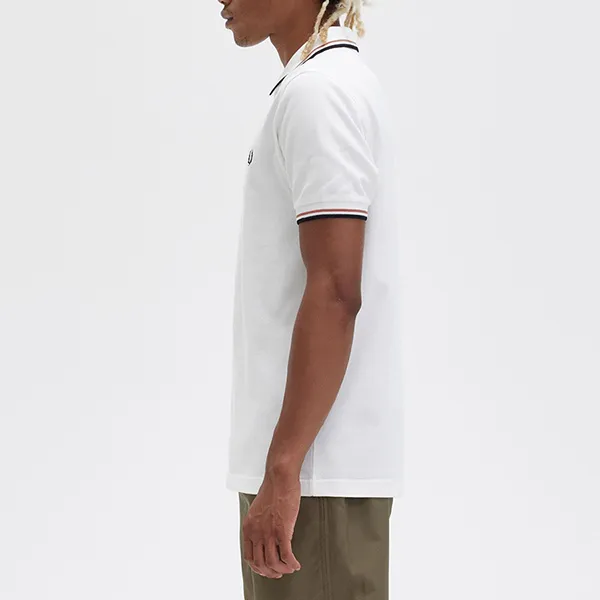 Áo Polo Nam Fred Perry Twin Tipped Polo Shirt M3600-S04 Màu Trắng Size S - Thời trang - Vua Hàng Hiệu