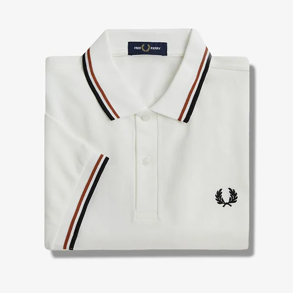 Áo Polo Nam Fred Perry Twin Tipped Polo Shirt M3600-S04 Màu Trắng Size S - Thời trang - Vua Hàng Hiệu