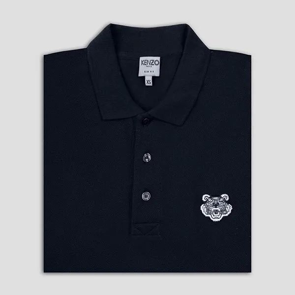Áo Polo Nam Kenzo With Black Tiger Logo Embroidered PF665PO0014BA 77 Màu Xanh Navy Size XS