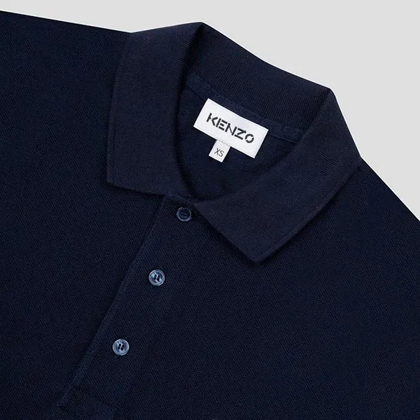Áo Polo Nam Kenzo With Black Tiger Logo Embroidered PF665PO0014BA 77 Màu Xanh Navy Size XS