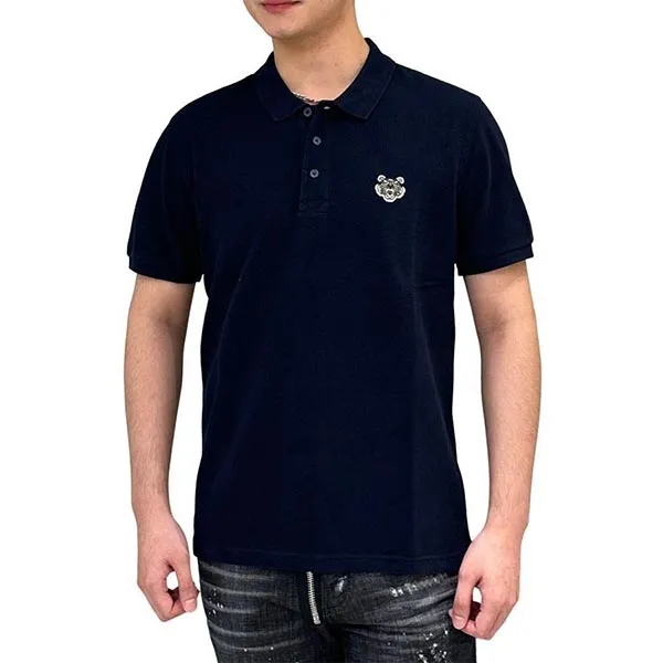 Áo Polo Nam Kenzo With Black Tiger Logo Embroidered PF665PO0014BA 77 Màu Xanh Navy Size XS