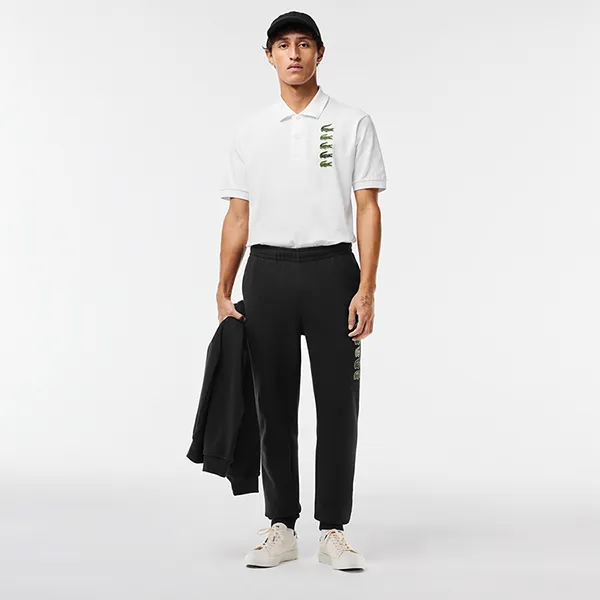 Áo Polo Nam Lacoste Croc Badge Pique Polo Shirt PH3474-51 Màu Trắng Size 4