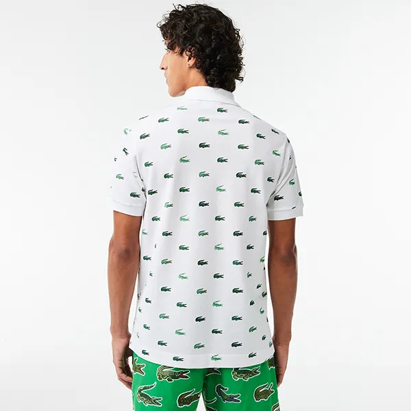 Áo Polo Nam Lacoste Classic Fit Multi Croc Original L.12.12 Polo Shirt PH3562 001 Màu Trắng Họa Tiết