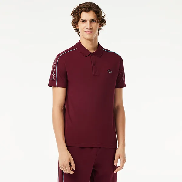 Áo Polo Nam Lacoste Men's Slim Fit Tech Piqué Lacoste Movement PH1426-51 Màu Đỏ Mận Size 3