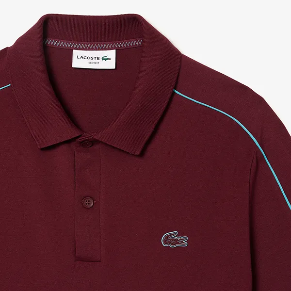 Áo Polo Nam Lacoste Men's Slim Fit Tech Piqué Lacoste Movement PH1426-51 Màu Đỏ Mận Size 3
