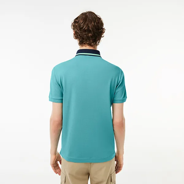 Áo Polo Nam Lacoste Regular Fit Smart Paris Contrast Neck PH1125 51 SI0 Màu Xanh Ngọc Size 2 - Thời trang - Vua Hàng Hiệu