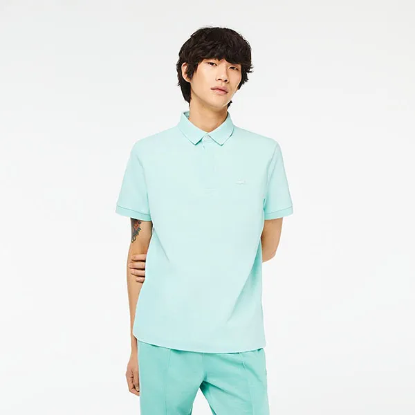 Áo Polo Nam Lacoste Smart Paris Stretch Cotton Piqué Shirt PH5522 51 LGF Màu Xanh Mint Size 6