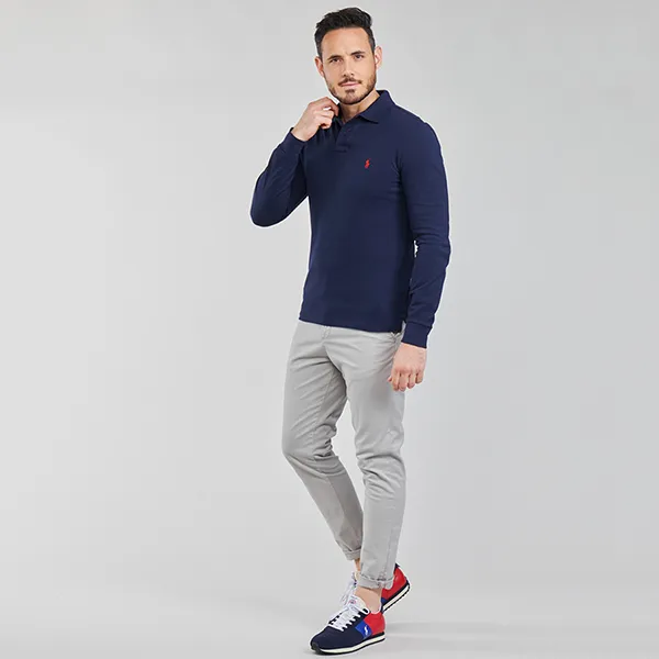 Áo Polo Nam Ralph Lauren Long-sleeved Slim Fit RA6746625 Màu Xanh Navy Size XL - Thời trang - Vua Hàng Hiệu
