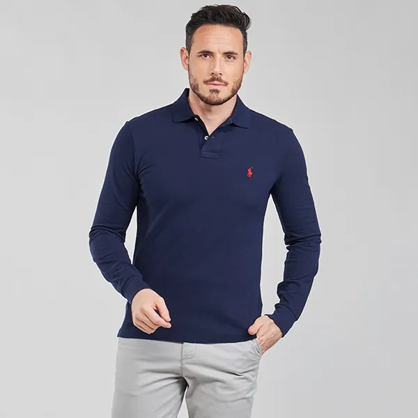 Áo Polo Nam Ralph Lauren Long-sleeved Slim Fit RA6746625 Màu Xanh Navy Size XL - Thời trang - Vua Hàng Hiệu