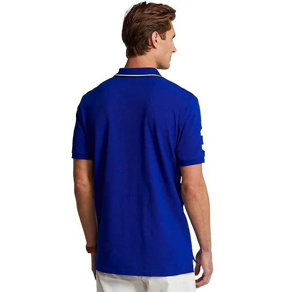 Áo Polo Nam Ralph Lauren Slim Fit Triple-Pony Polo Shirt 614003 BLUE Màu Xanh Dương Size XS - Thời trang - Vua Hàng Hiệu