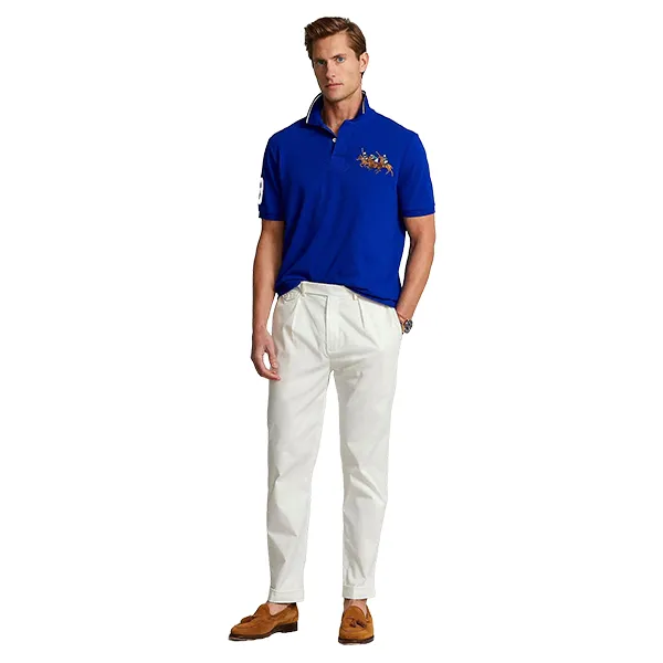 Áo Polo Nam Ralph Lauren Slim Fit Triple-Pony Polo Shirt 614003 BLUE Màu Xanh Dương Size XS - Thời trang - Vua Hàng Hiệu