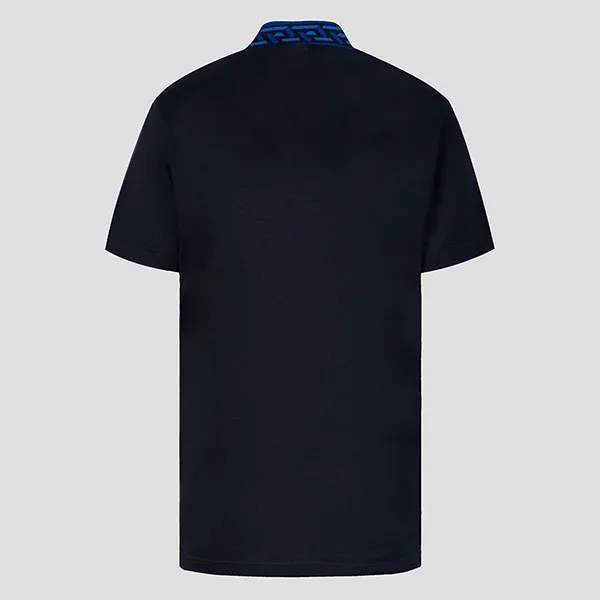 Áo Polo Nam Versace Black With Logo Embroidered 1005193 1A03484 1L910 Màu Xanh Đen