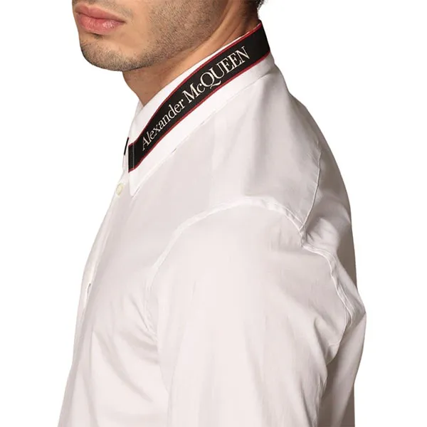 Áo Sơ Mi Nam Alexander Mcqueen Logo Collar 642401 Màu Trắng Size S - Thời trang - Vua Hàng Hiệu