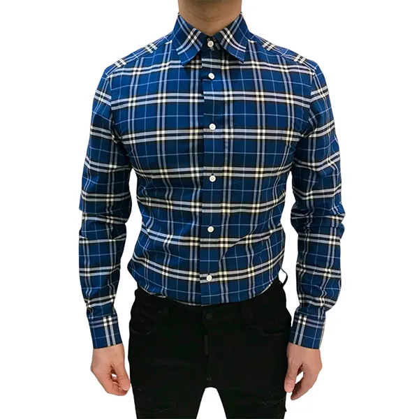 Áo Sơ Mi Nam Burberry Check Strech George 8011400 Phối Màu Size S