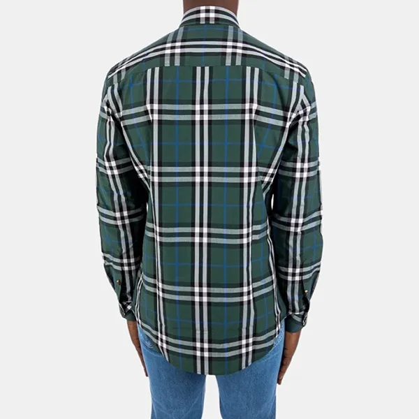Áo Sơ Mi Nam Burberry Green Poplin Check Shirt 8041523 Màu Xanh Lá Size XS - Thời trang - Vua Hàng Hiệu