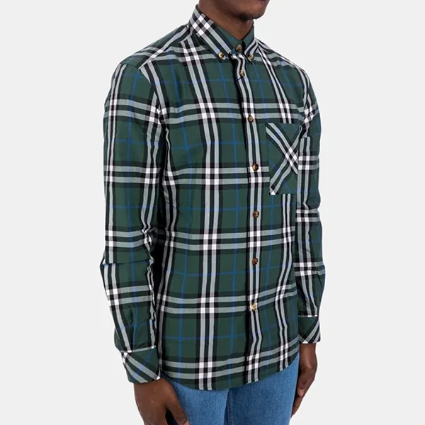 Áo Sơ Mi Nam Burberry Green Poplin Check Shirt 8041523 Màu Xanh Lá Size XS - Thời trang - Vua Hàng Hiệu