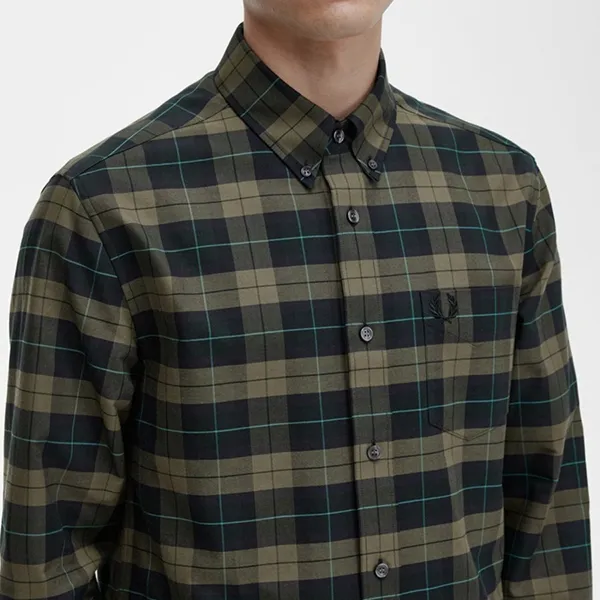 Áo Sơ Mi Nam Fred Perry Tartan Shirt M5663 - Q20 Màu Xanh/Đen Size M - Thời trang - Vua Hàng Hiệu