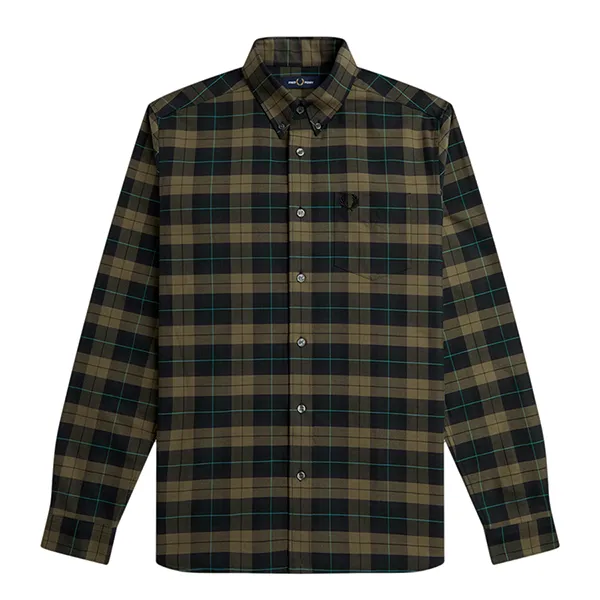 Áo Sơ Mi Nam Fred Perry Tartan Shirt M5663 - Q20 Màu Xanh/Đen Size M - Thời trang - Vua Hàng Hiệu
