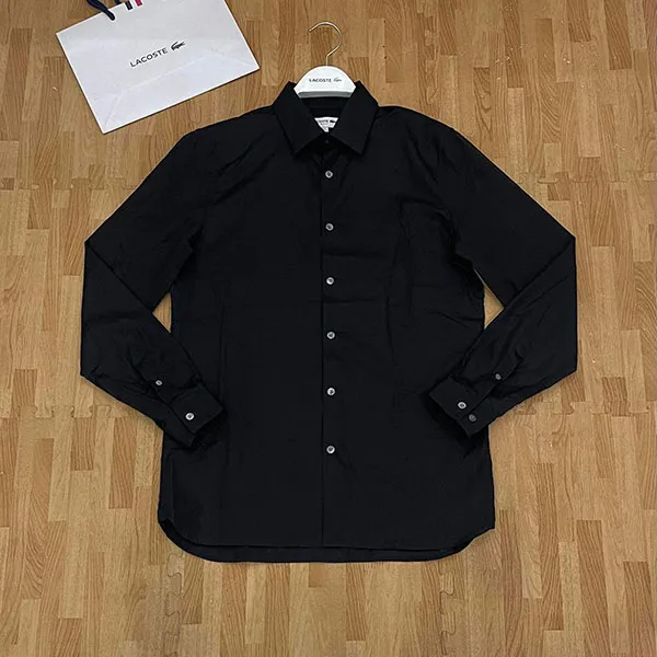 Áo Sơ Mi Nam Lacoste Men's Slim Fit Shirt Màu Đen Size 40