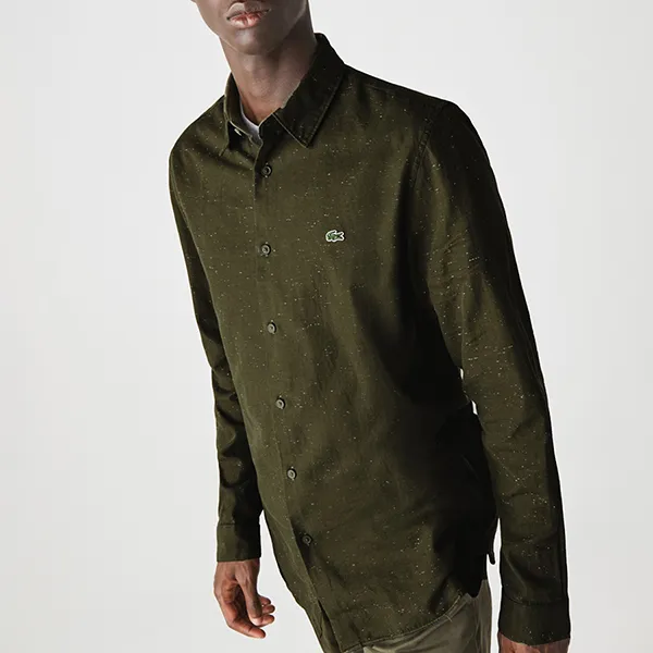 Áo Sơ Mi Nam Lacoste Slim Fit Shirt CH2985 Màu Xanh Kaki - Thời trang - Vua Hàng Hiệu