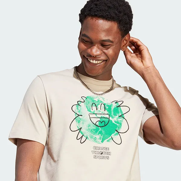 Áo Thun Nam Adidas Earth Change Through Sports Sportswear Tshirt IL5407 Màu Be Size S - Thời trang - Vua Hàng Hiệu