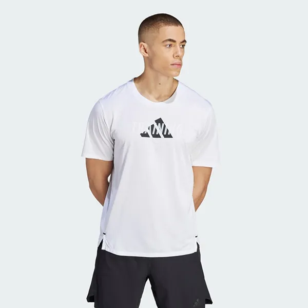 Áo Thun Nam Adidas TShirt Workout TShirt Graphic Designed For Movement IL1389 Màu Trắng Size L