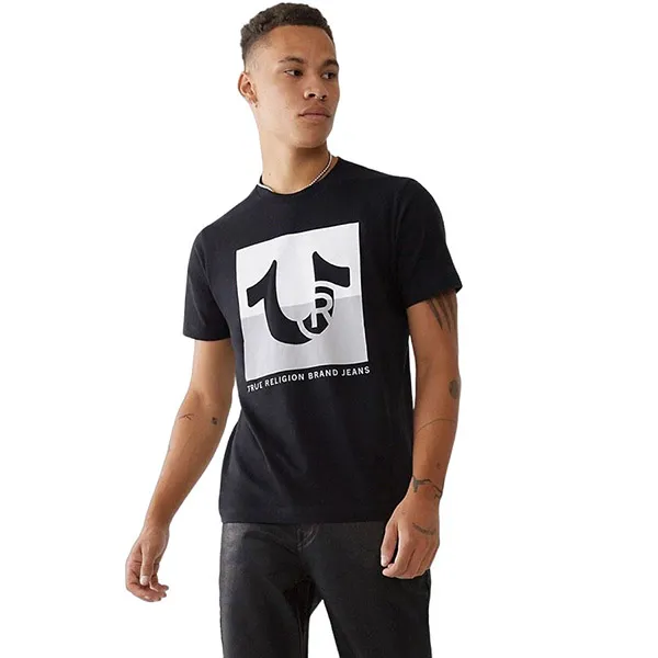 Áo Thun Nam True Religion Hình Vuông Trắng Tshirt 106349 - TB01 Màu Đen Size S - Thời trang - Vua Hàng Hiệu