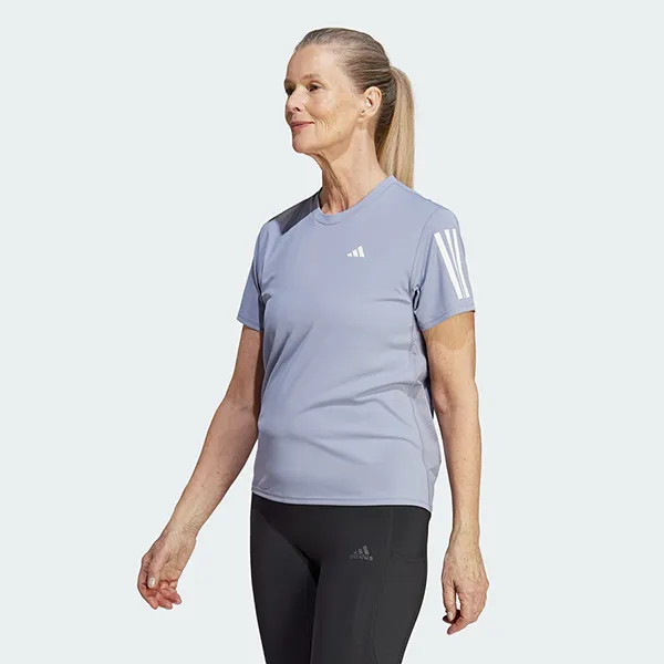 Áo Thun Nữ Adidas Women's  Own The Run T-Shirt IC5195 Màu Xanh Tím Size S - 3