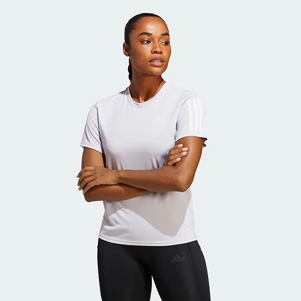 Áo Thun Nữ Adidas Women's Own The Run T-Shirt IC5192 Màu Trắng Xám Size L