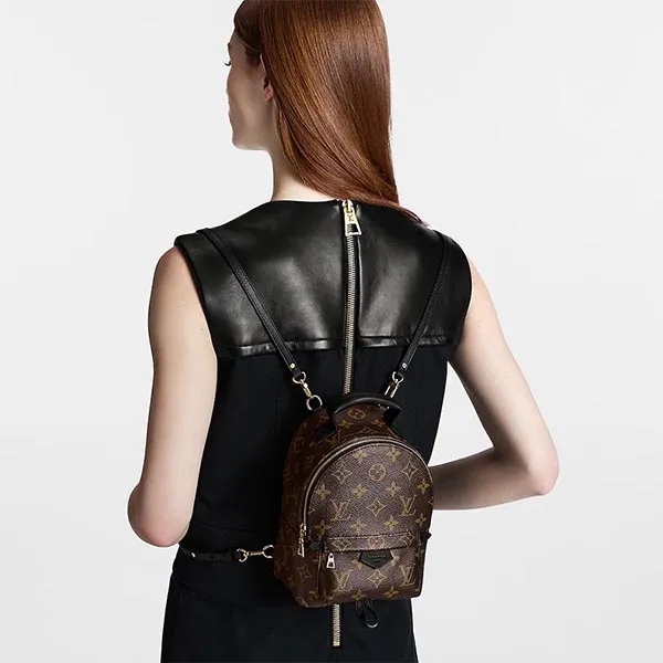 Balo Nữ Louis Vuitton LV Palm Springs Mini M44873 Màu Nâu Đen - Túi xách - Vua Hàng Hiệu