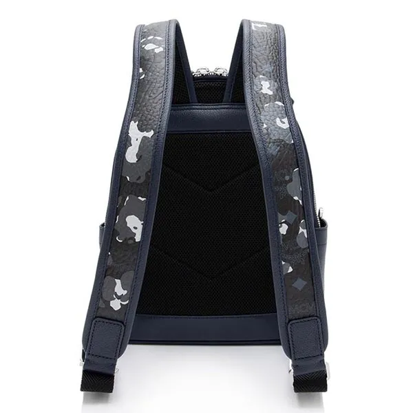 Balo MCM Visetos Leather Camo Floral Stark Backpack Màu Xanh Navy - Túi xách - Vua Hàng Hiệu