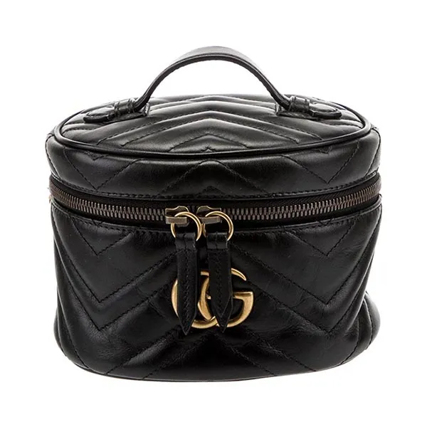 Balo Nữ Gucci Mini GG Marmont Matelassé Round Backpack GUC1376414 Màu Đen