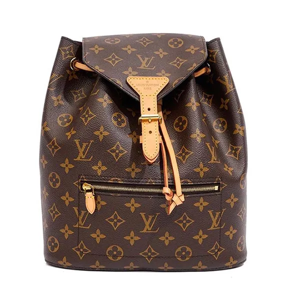 Balo Nữ Louis Vuitton LV Montsouris Backpack Monogram Canvas Màu Nâu Đen - Túi xách - Vua Hàng Hiệu