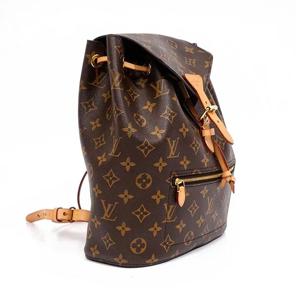 Balo Nữ Louis Vuitton LV Montsouris Backpack Monogram Canvas Màu Nâu Đen - Túi xách - Vua Hàng Hiệu