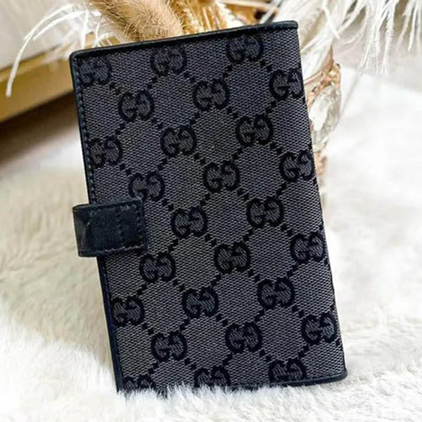 Bìa Sổ Gucci Vintage Màu Đen