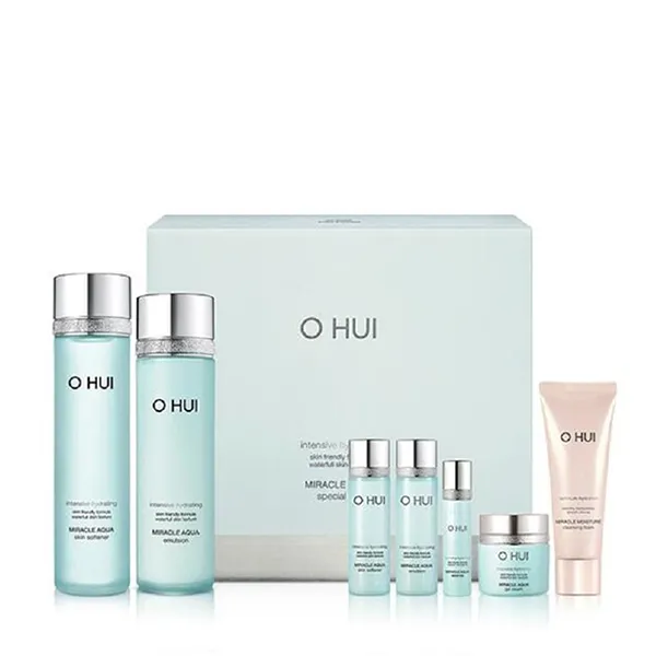 Bộ Dưỡng Da Ohui Xanh Cấp Nước Dành Cho Da Dầu Miracle Aqua Special Set 7 Món - Mỹ phẩm - Vua Hàng Hiệu