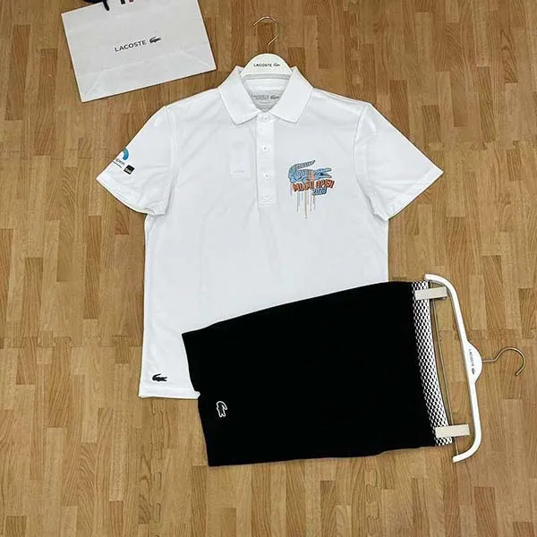 Bộ Quần Áo Cộc Tay Nam Lacoste Men's Sport Miami Open Màu Đen - Trắng - Thời trang - Vua Hàng Hiệu