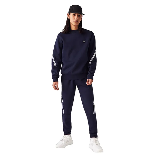 Bộ Quần Áo Nỉ Nam Lacoste Men's Printed Bands Trackpants Màu Xanh Navy Size 4