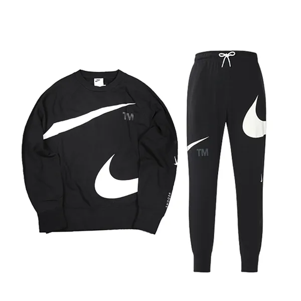 Bộ Quần Áo Nỉ Nam Nike Large Logo DD6097-010/DD6092-010 Màu Đen Trắng - Thời trang - Vua Hàng Hiệu