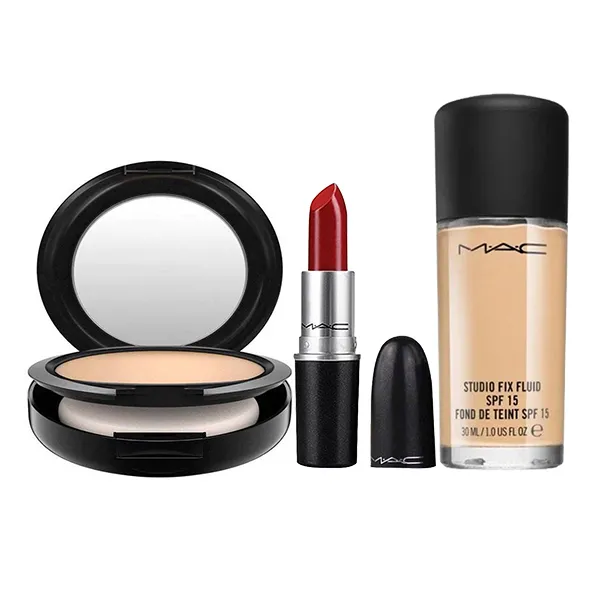 Combo Son MAC Cremesheen 207 Dare You + Phấn Phủ + Kem Nền MAC Studio Fix Màu NC20 3 Món - Trang điểm - Vua Hàng Hiệu